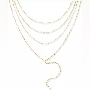 INC International Concepts Gold-Tone Multi-Row Shimmer Chain Necklace NWT